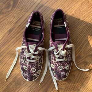 Kate Spade Keds X Sneakers Purple Floral Design Women’s Shoe Size 6.5 Casual